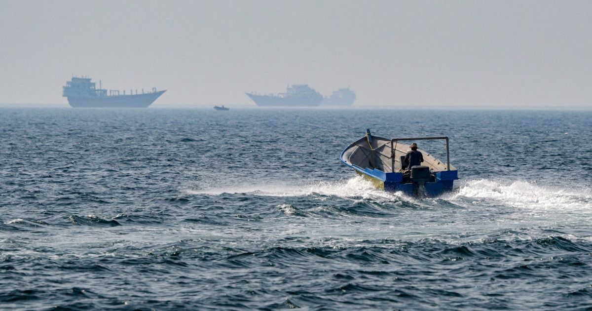Ships passing through the Strait of Hormuz