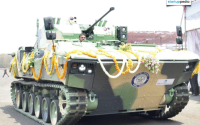 DRDO Vikram VT-21 tracked armoured platform on display