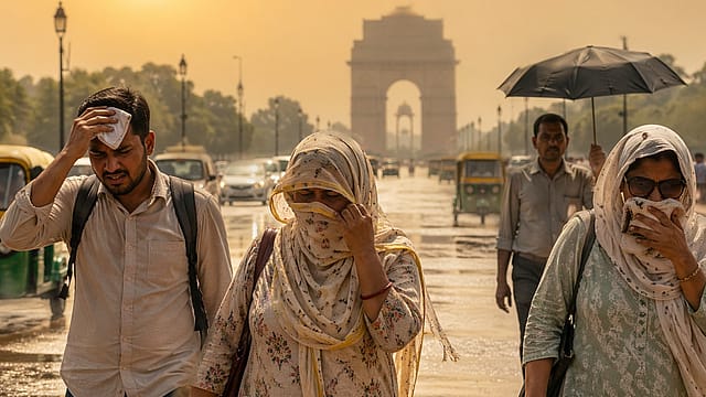 Delhi heatwave thermal hotspot map April 2026
