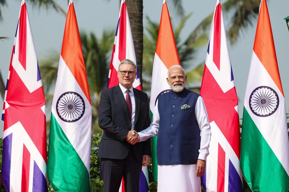 PM Modi with UK PM Keir Starmer - India UK CEPA trade agreement