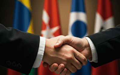 India-New Zealand FTA diplomatic handshake