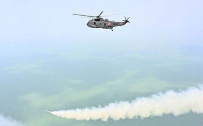 Naval anti-ship missile helicopter salvo launch