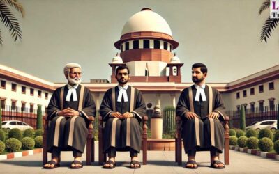Supreme Court of India building with judges in session